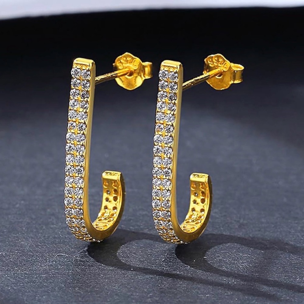 #14 925 Sterling silver Gold and Silver Hoop Earrings